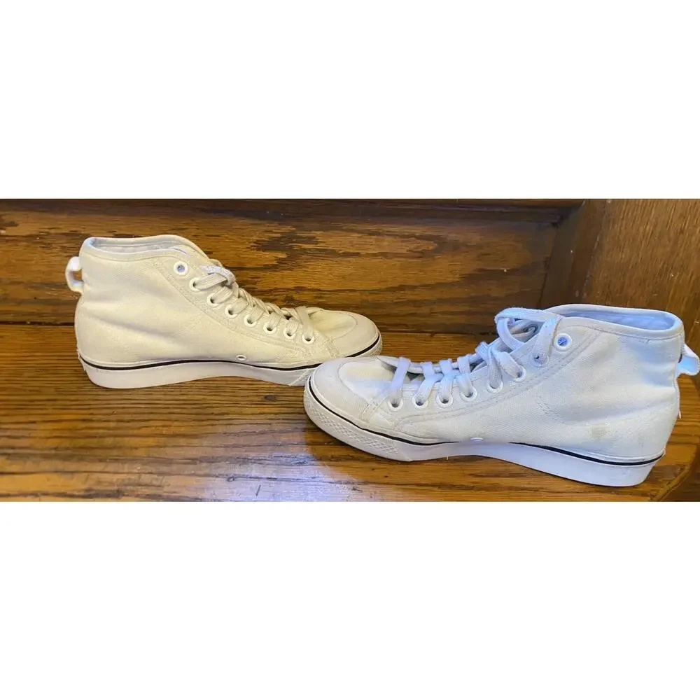 Adidas Originals Nizza High Cloud WHITE/BLACK Mens 6, Women’s 8 FW8351